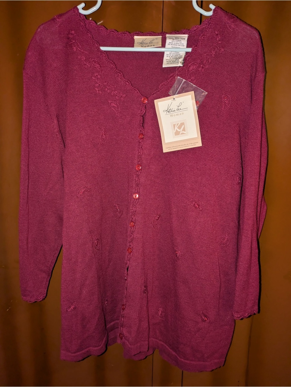 Red Kathie Lee Cardigan